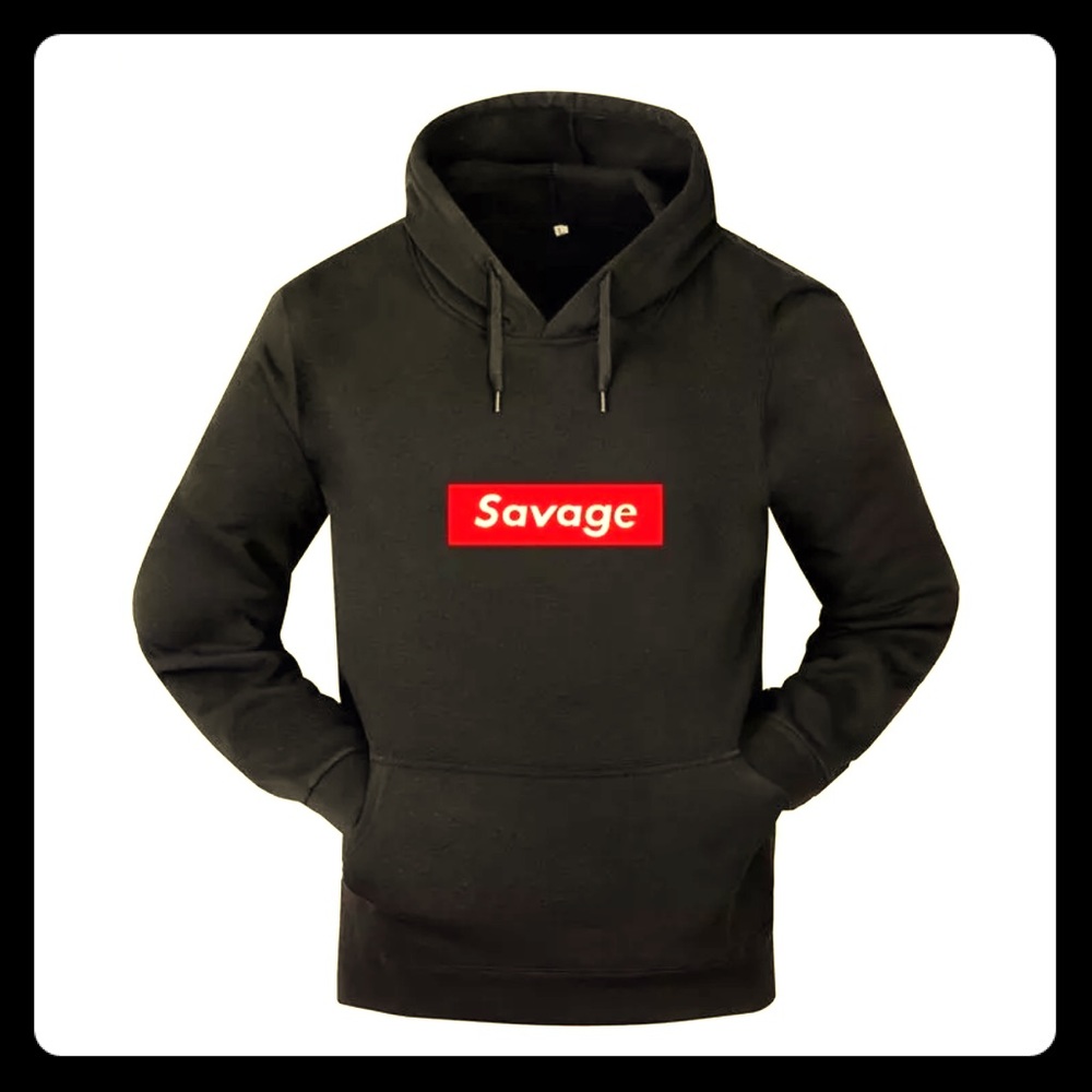 Supreme Style Savage Hip Hop Gangster Hoodie Black